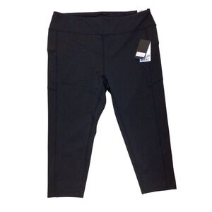 Level Up Active Black Sculpt Capri Leggings 2X Plus Size Dry Fit Pockets